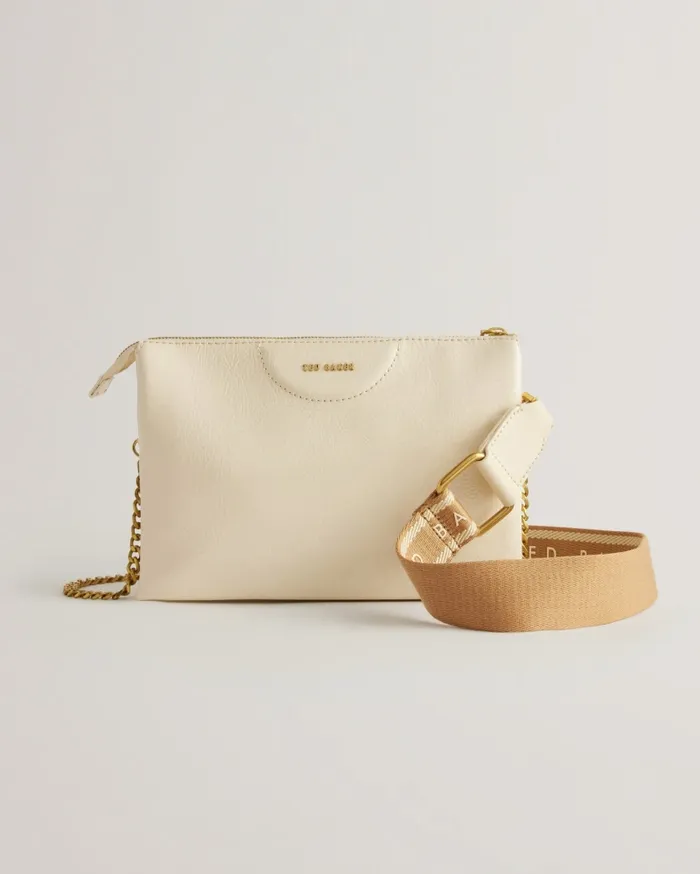 Women ESILLE 8211 Webbing Leather Cross Body Bag Ivory Ted Baker Crossbody Bags Women ESILLE 8211 Webbing Leather Cross Body Bag Ivory Ted Baker Crossbody Bags