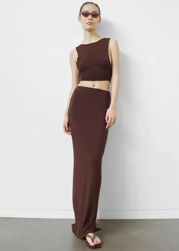 Women Evangeline Maxi Skirt 8211 Brown The Frankie Shop Bottoms