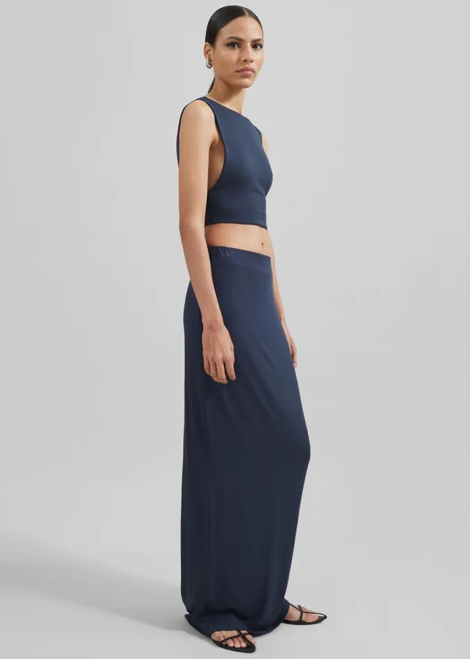 Women Evangeline Maxi Skirt 8211 Navy The Frankie Shop Bottoms