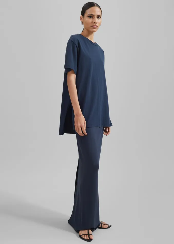 Women Evangeline Maxi Skirt 8211 Navy The Frankie Shop Bottoms