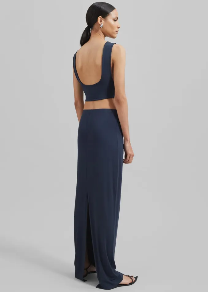 Women Evangeline Maxi Skirt 8211 Navy The Frankie Shop Bottoms