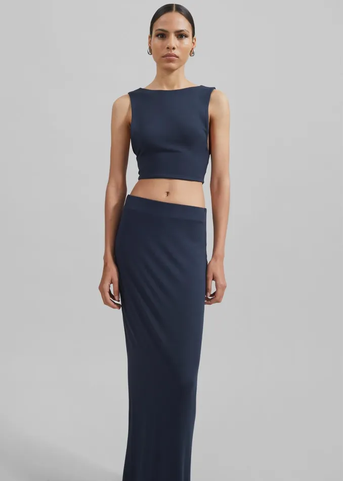 Women Evangeline Maxi Skirt 8211 Navy The Frankie Shop Bottoms