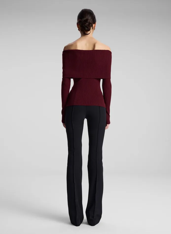 Women Evelyn Merino Off Shoulder Top Burgundy ALC Tops