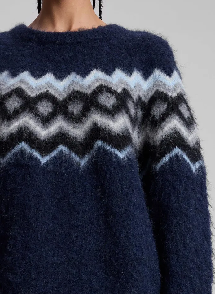 Women Ezra Fairisle Sweater Navy Multi ALC Sweaters
