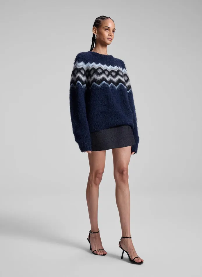 Women Ezra Fairisle Sweater Navy Multi ALC Sweaters