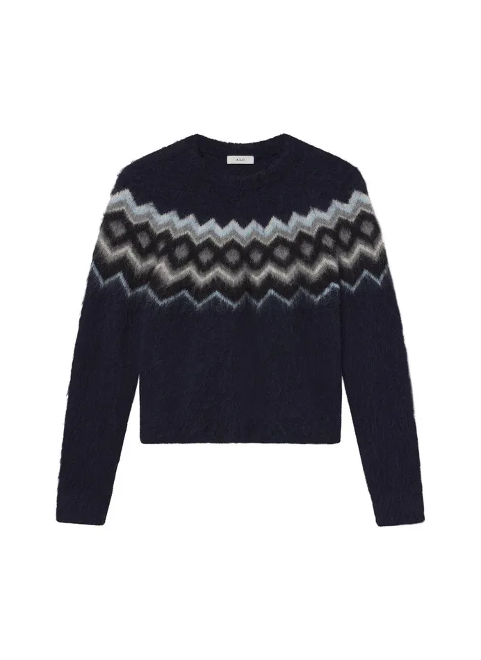 Women Ezra Fairisle Sweater Navy Multi ALC Sweaters