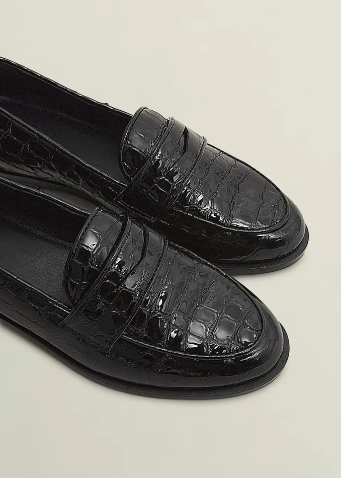 Women Flats Hobbs Lillian Leather Loafers Black