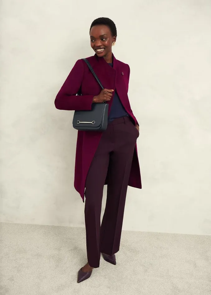 Women Flats Hobbs Seren Leather Flats Malbec Purple