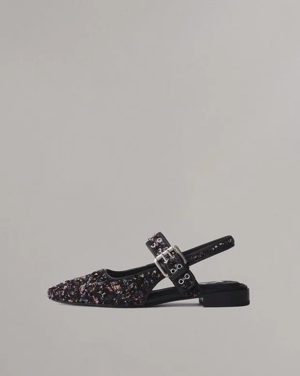 Women Flats Rag and Bone Astra Slingback Flats Black Multi