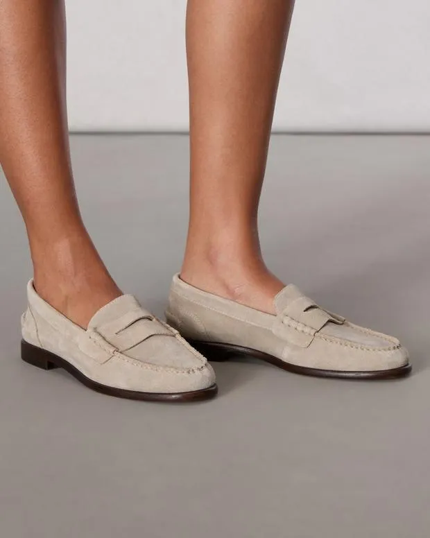 Women Flats Rag and Bone Carter Suede Loafer Light Sand Suede Women Flats Rag and Bone Carter Suede Loafer Light Sand Suede