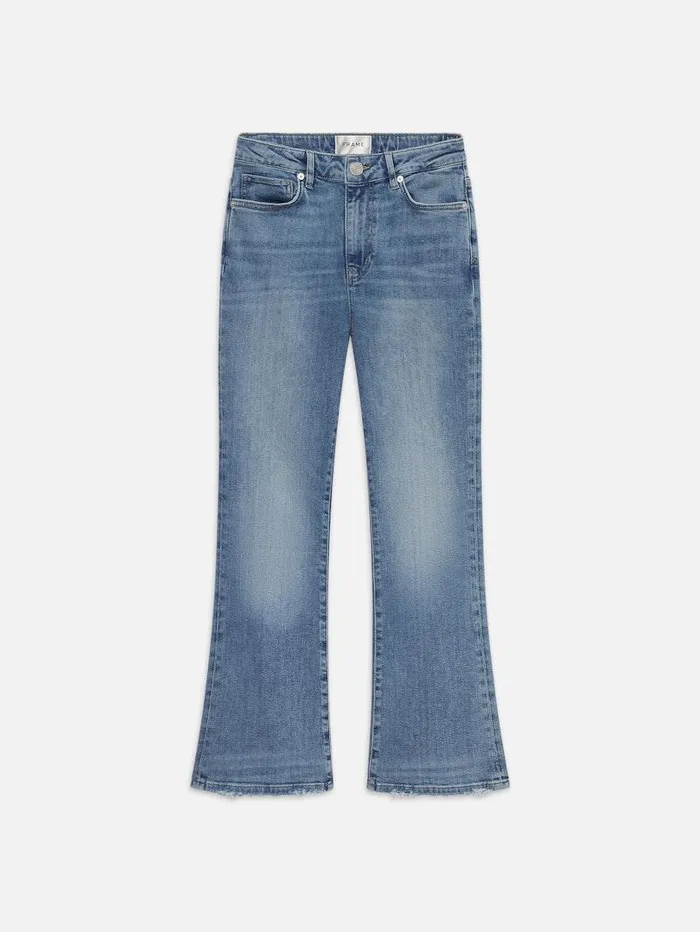 Women FRAME Bootcut Le Crop Mini Boot Worn Fray