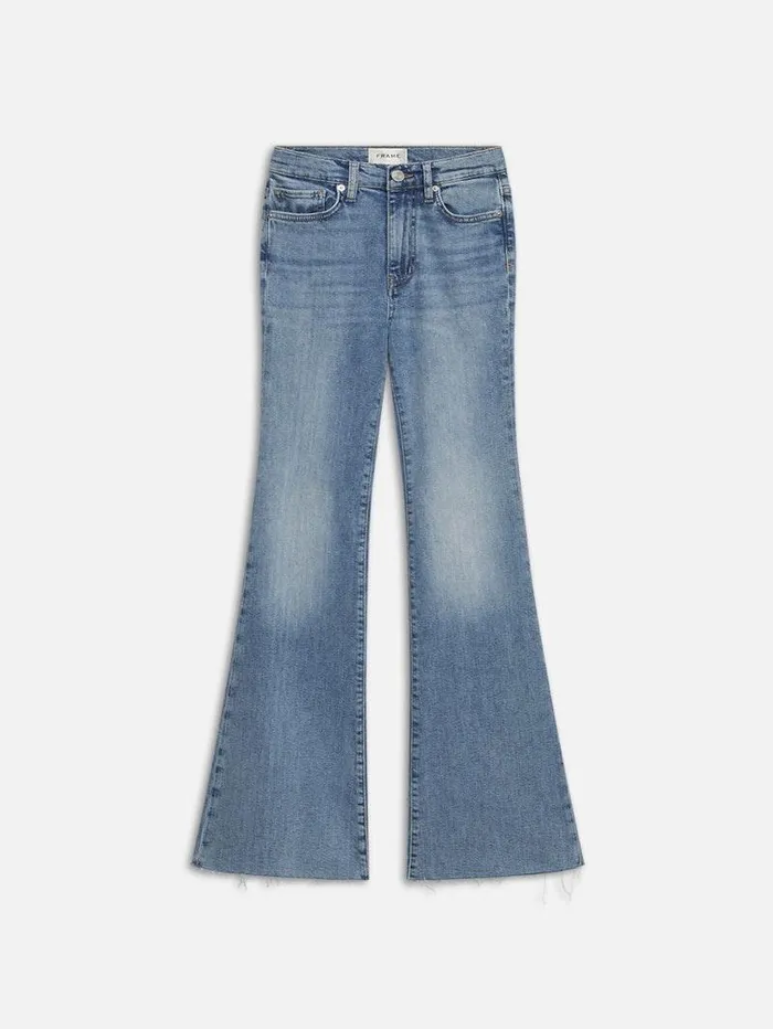 Women FRAME Flare Le Easy Flare Raw Fray