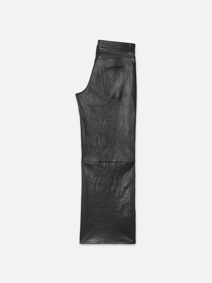 Women FRAME Leather and Suede Slim Palazzo Crop Leather Trouser Women FRAME Leather and Suede Slim Palazzo Crop Leather Trouser