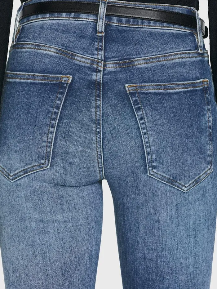 Women FRAME Straight Le High Straight Long Raw Fray