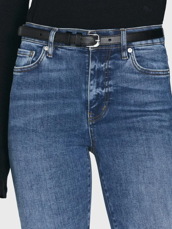 Women FRAME Straight Le High Straight Long Raw Fray