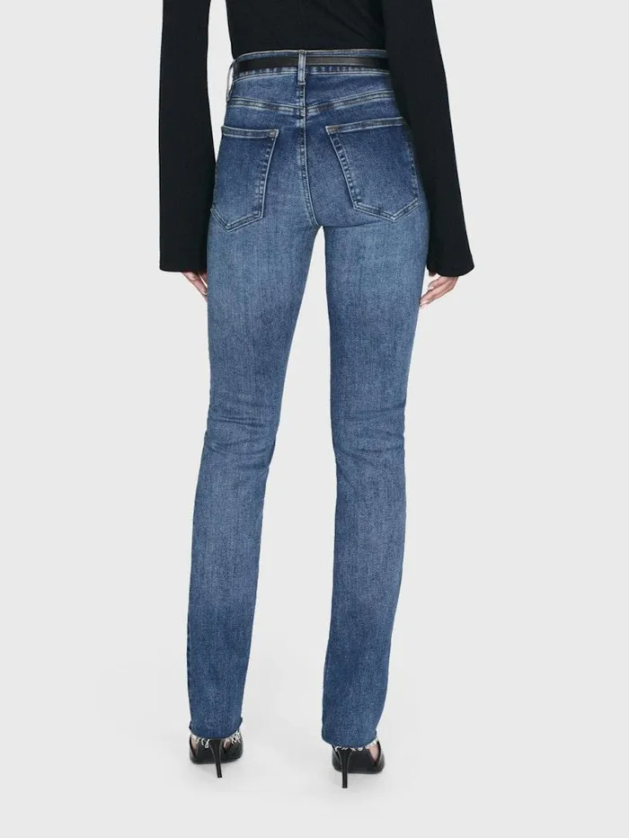 Women FRAME Straight Le High Straight Long Raw Fray