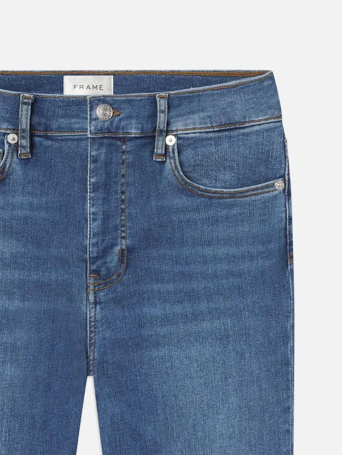 Women FRAME Straight Le High Straight Long Raw Fray