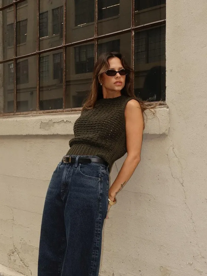 Women FRAME Sweaters Tape Yarn Sweater Vest Women FRAME Sweaters Tape Yarn Sweater Vest