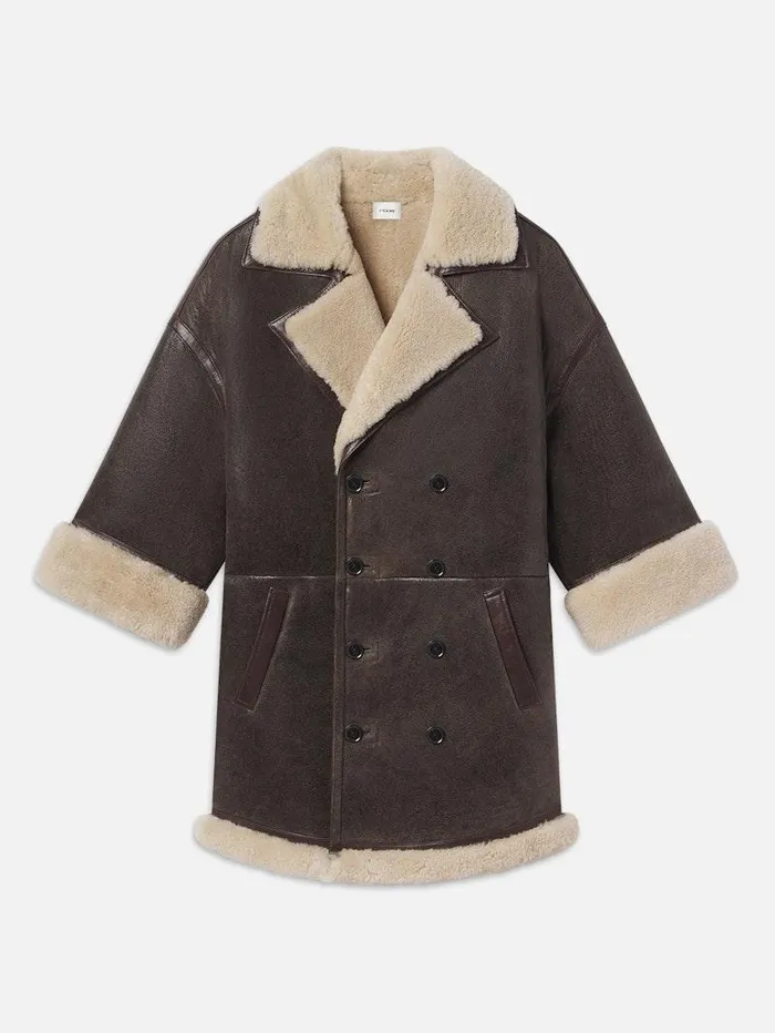 Women FRAME The Alpine Edit Shearling Cocoon Coat