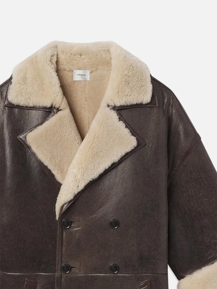 Women FRAME The Alpine Edit Shearling Cocoon Coat