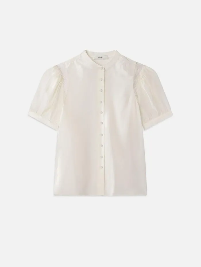 Women FRAME The Resort Edit Lace Shoulder Inset Blouse
