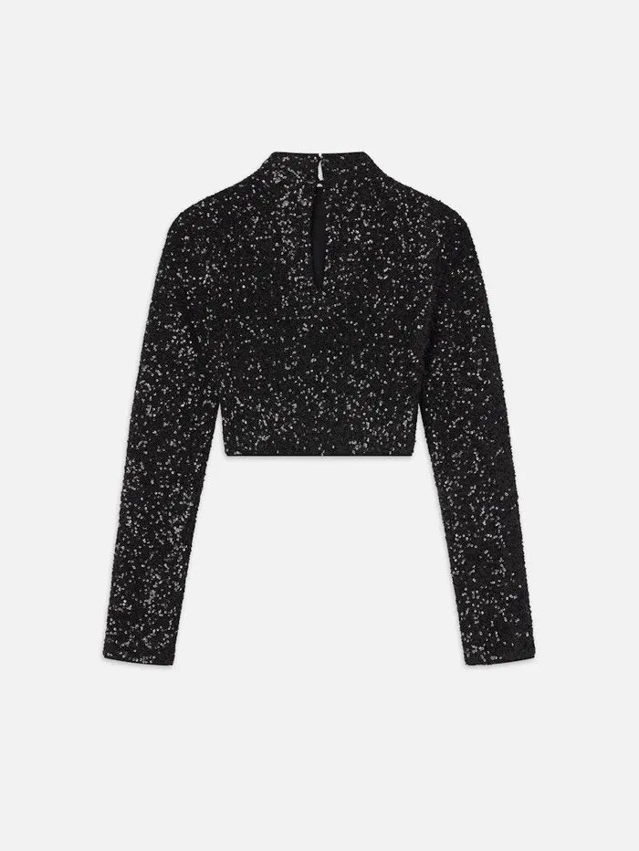 Women FRAME Tops and Blouses Cropped Sequin Top