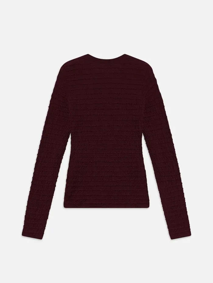 Women FRAME Tops and Blouses Smocked Long Sleeve Crewneck Women FRAME Tops and Blouses Smocked Long Sleeve Crewneck