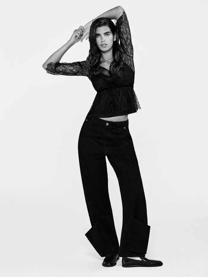 Women FRAME Wide Leg The Tab Trouser