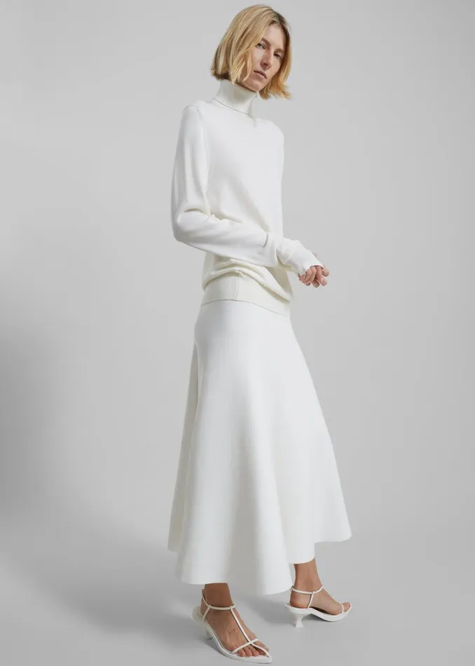 Women Gabrielle Knit Midi Skirt 8211 Off White The Frankie Shop Bottoms