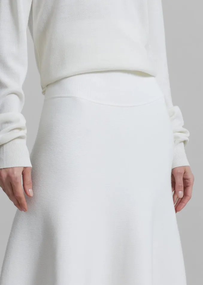 Women Gabrielle Knit Midi Skirt 8211 Off White The Frankie Shop Bottoms
