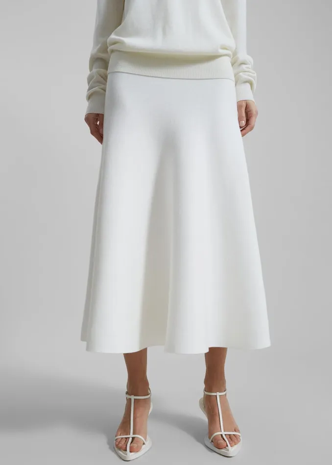 Women Gabrielle Knit Midi Skirt 8211 Off White The Frankie Shop Bottoms