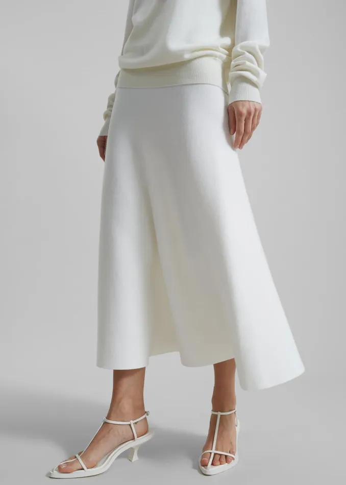 Women Gabrielle Knit Midi Skirt 8211 Off White The Frankie Shop Bottoms