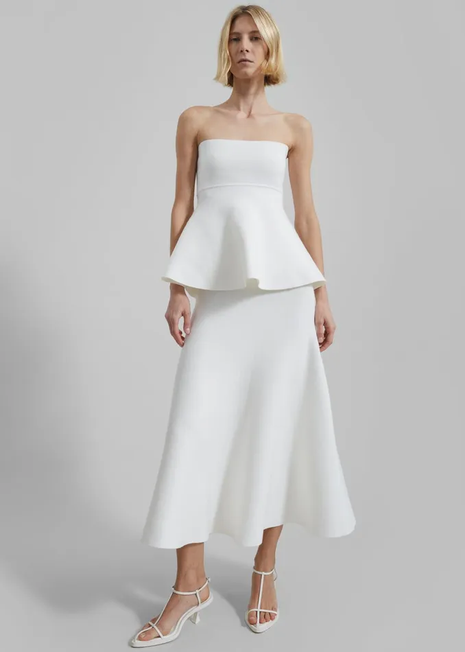 Women Gabrielle Knit Midi Skirt 8211 Off White The Frankie Shop Bottoms