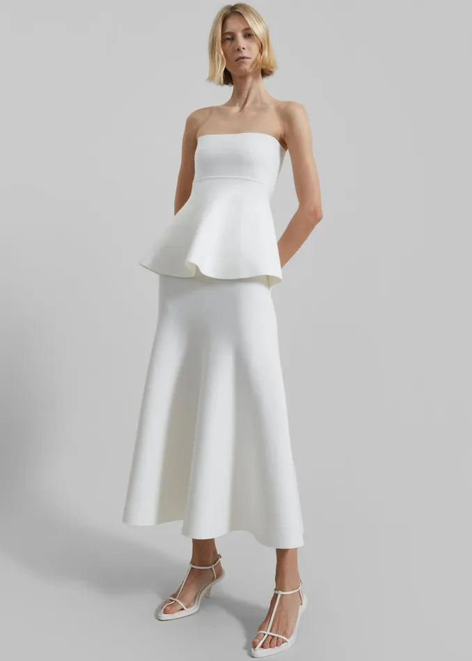 Women Gabrielle Knit Midi Skirt 8211 Off White The Frankie Shop Bottoms