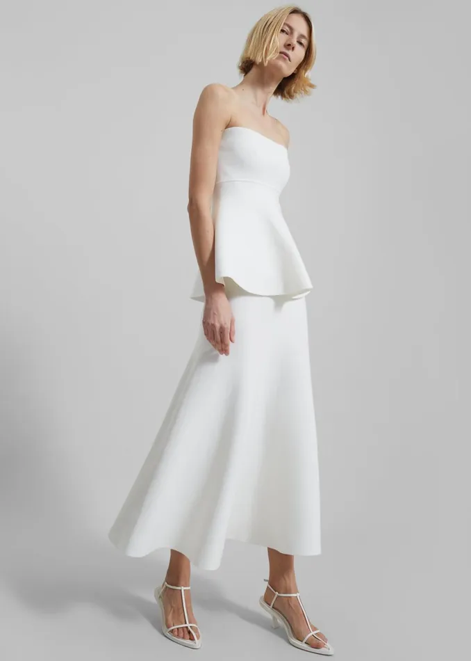 Women Gabrielle Knit Midi Skirt 8211 Off White The Frankie Shop Bottoms