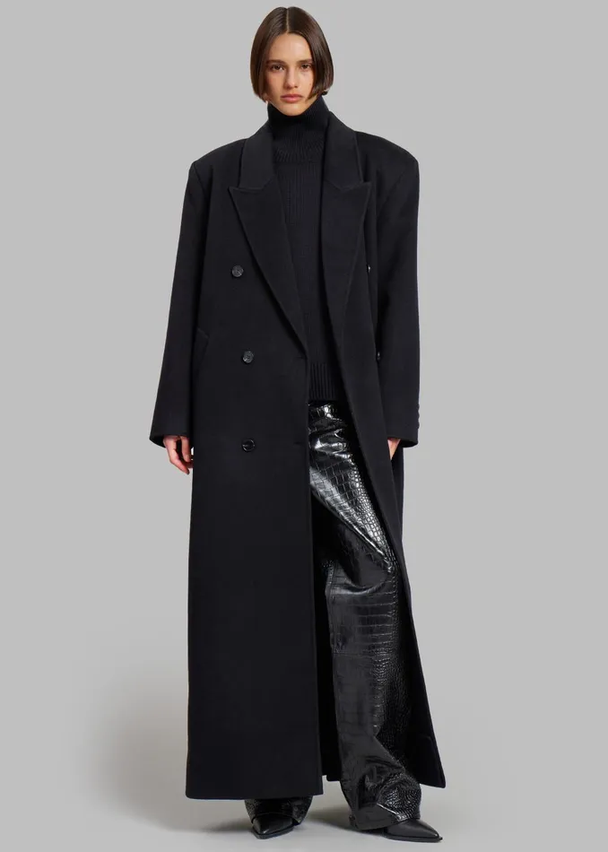 Women Gaia Double Breasted Coat 8211 Black The Frankie Shop Outerwear