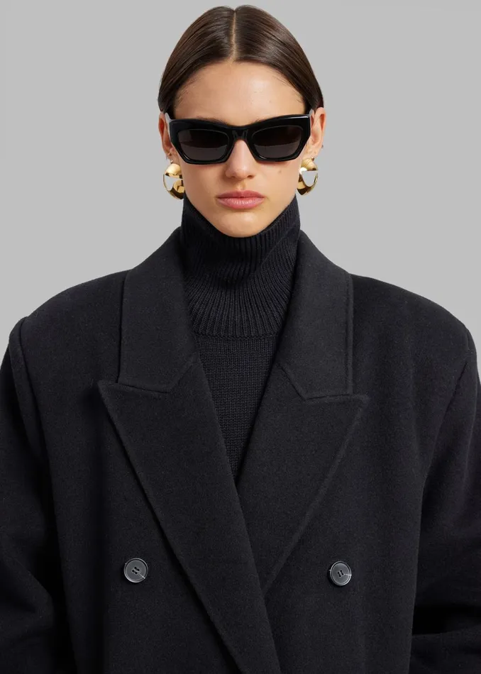 Women Gaia Double Breasted Coat 8211 Black The Frankie Shop Outerwear