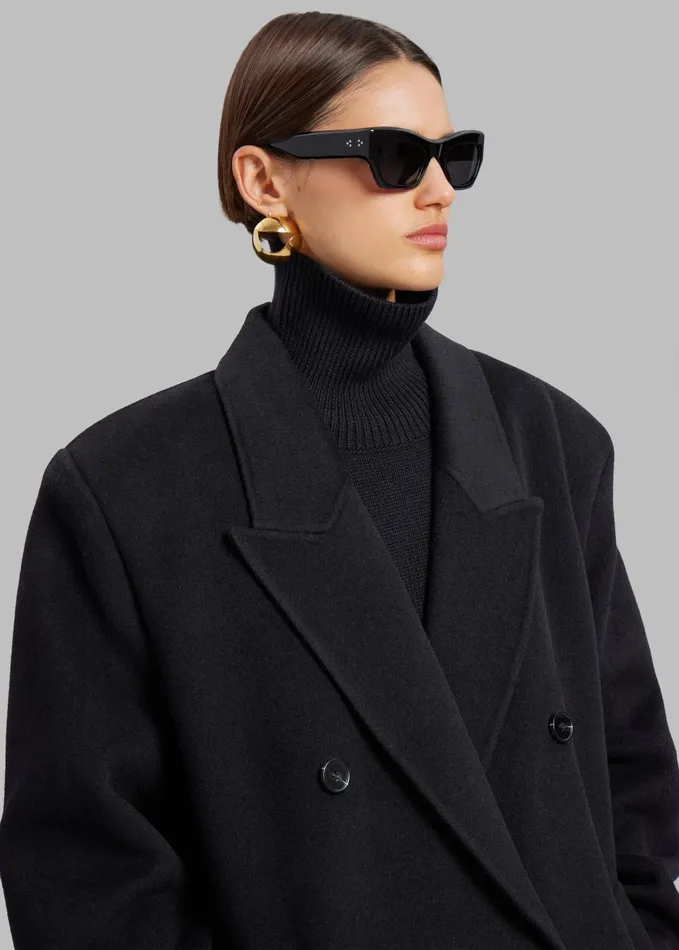 Women Gaia Double Breasted Coat 8211 Black The Frankie Shop Outerwear
