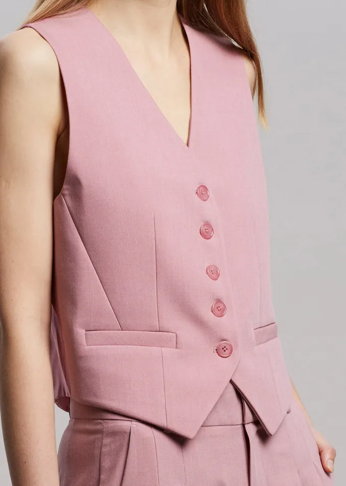 Women Gelso Waistcoat 8211 Rose The Frankie Shop Outerwear