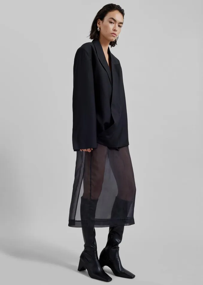 Women Geneva Wrap Blazer 8211 Black The Frankie Shop Outerwear