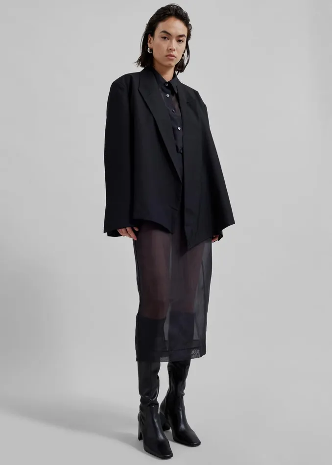 Women Geneva Wrap Blazer 8211 Black The Frankie Shop Outerwear