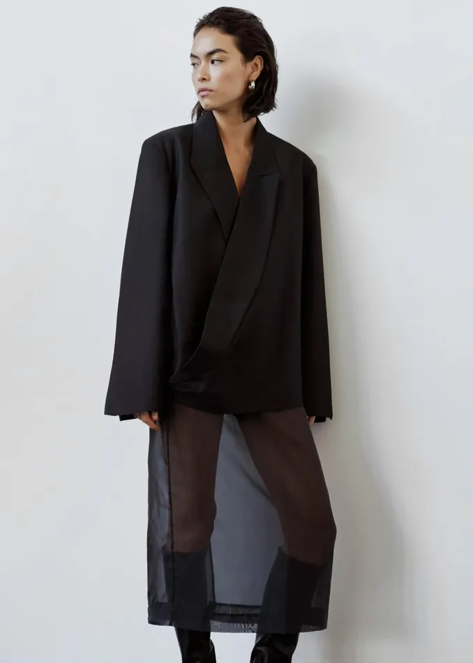 Women Geneva Wrap Blazer 8211 Black The Frankie Shop Outerwear