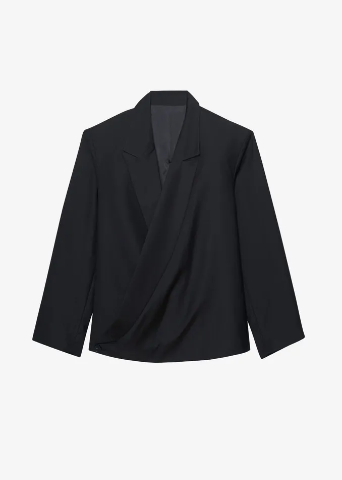 Women Geneva Wrap Blazer 8211 Black The Frankie Shop Outerwear