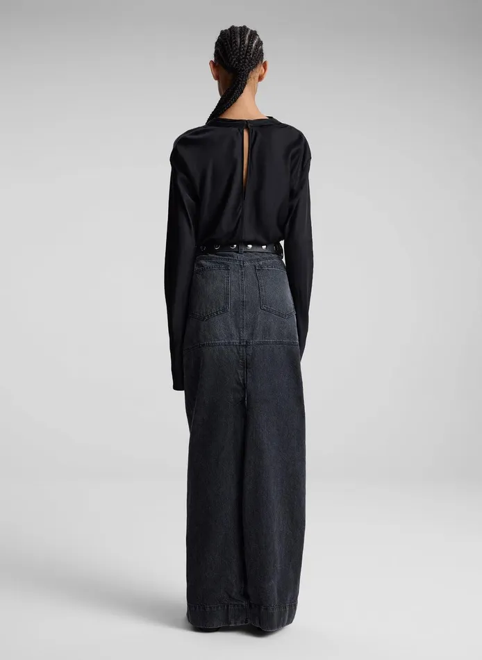 Women Georgia Satin Top Black ALC Tops