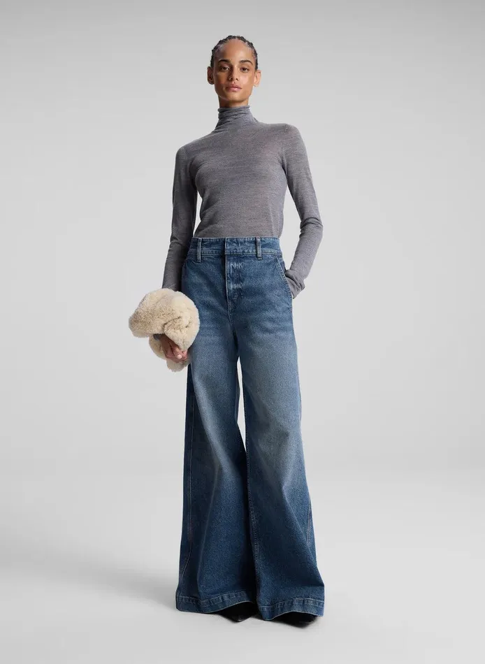 Women Grant Stretch Wide Leg Jean Medium Wash ALC Bottoms