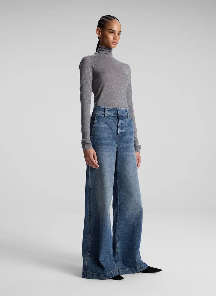 Women Grant Stretch Wide Leg Jean Medium Wash ALC Bottoms