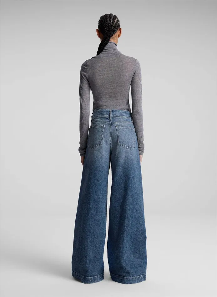 Women Grant Stretch Wide Leg Jean Medium Wash ALC Bottoms