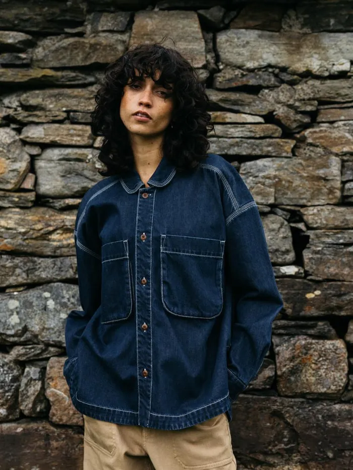 Women Gwavas Denim Overshirt Denim Finisterre Tops and Shirts