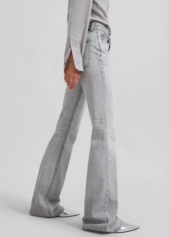 Women Haikure Flora Flared Jeans 8211 Fog Grey The Frankie Shop Bottoms