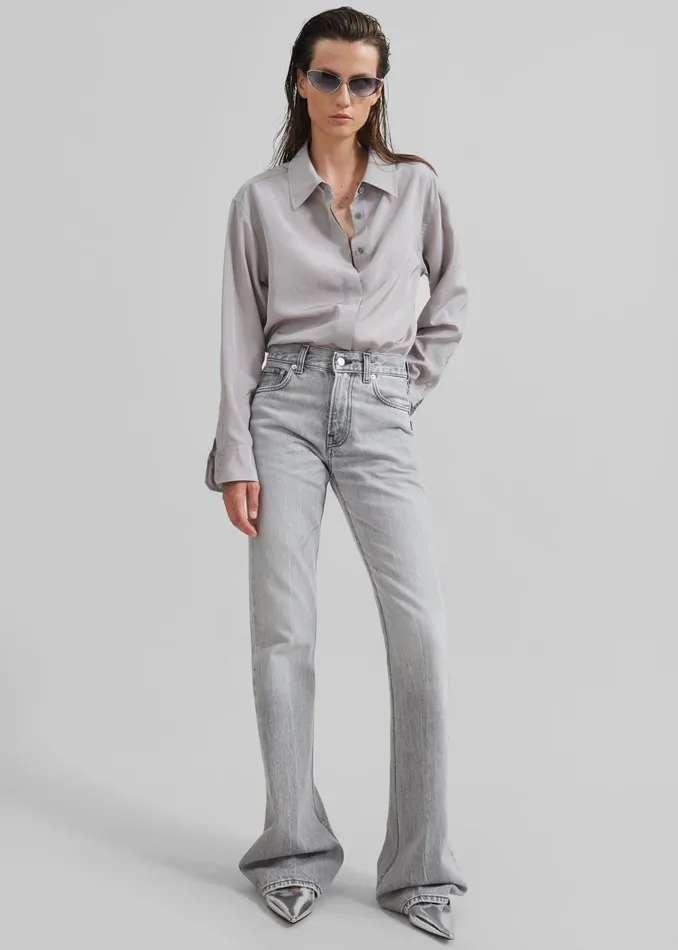 Women Haikure Flora Flared Jeans 8211 Fog Grey The Frankie Shop Bottoms